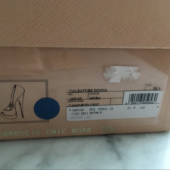 Prada Camoscio Chic Peep Toe Suede Pumps - Picture 9 of 10